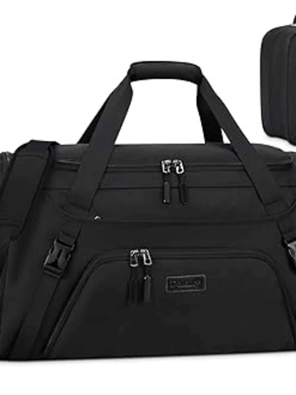 Classic Black Men's Duffel Bag with Multiple Pockets